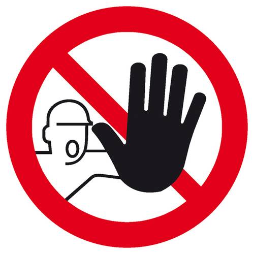 Verbotsschild Zutritt für Unbefugte verboten, Hygiene und Abstand Folie selbstklebend (Ø) 100mm DI von SAFETYMARKING