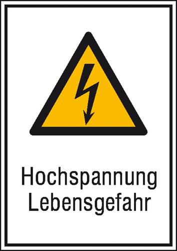 Warn-Kombischild Achtung Aluminium (B x H) 262mm x 371mm ISO 7010 1St. von SAFETYMARKING