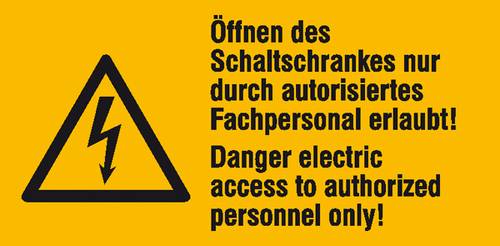Warn-Kombischild Achtung Folie selbstklebend (B x H) 65mm x 32mm ISO 7010 1St. von SAFETYMARKING