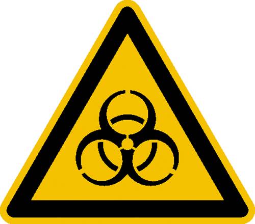 Warnschild Biogefährdung Folie selbstklebend 25mm ISO 7010 500St. von SAFETYMARKING