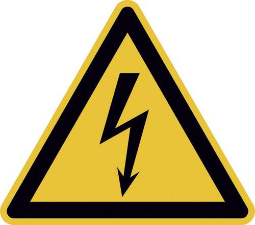 Warnschild Elektrische Spannung Folie selbstklebend 100mm ISO 7010 500St. von SAFETYMARKING