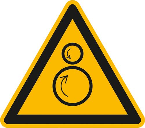Warnschild Gegenläufiges Rollen Aluminium 200mm ISO 7010 1St. von SAFETYMARKING