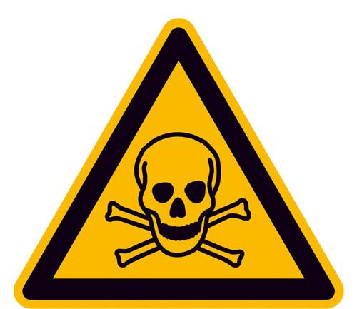 Warnschild Giftige Stoffe Folie selbstklebend 200mm ISO 7010 1St. von SAFETYMARKING