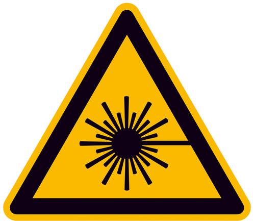 Warnschild Laser Folie selbstklebend 25mm ISO 7010 500St. von SAFETYMARKING