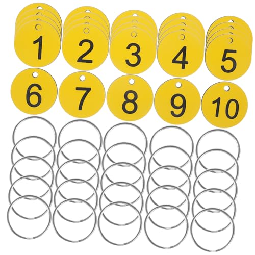 SAFIGLE 50 Sätze Nummernschild ID-Tags mit Ringen Zahlenaufkleber eingraviertes nummeriertes Etikett Schlüsselanhänger mit Etiketten runde nummerierte Tags Runde Zahlen -Tags Acryl Gelb SAFIGLE 50 Sätze Nummernschild ID-Tags mit Ringen Zahlenaufkleber eingraviertes nummeriertes Etikett Schlüsselanhänger mit Etiketten runde nummerierte Tags Runde Zahlen -Tags Acryl Gelb von SAFIGLE