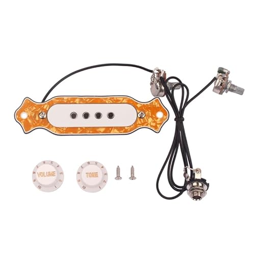SAFIGLE Piezotonabnehmer:Kontakt Mikrofon Piezo-Tonabnehmer Vorverdrahteter 4-Saiten-Gitarren Tonabnehmer Mit LautstäRke- Und Tonregler, Geeignet FüR Gitarre Violine Banjo Mandoline SAFIGLE Piezotonabnehmer:Kontakt Mikrofon Piezo-Tonabnehmer Vorverdrahteter 4-Saiten-Gitarren Tonabnehmer Mit LautstäRke- Und Tonregler, Geeignet FüR Gitarre Violine Banjo Mandoline von SAFIGLE