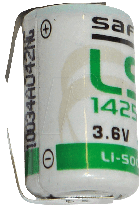 LS 14250CNR - Lithium Batterie, 1/2 AA (Mignon), 1200 mAh, U-Fahne, 1er-Pack von SAFT
