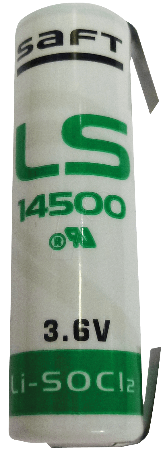 LS 14500CNR - Lithium Batterie, AA (Mignon), 2600 mAh, U-Fahne, 1er-Pack von SAFT