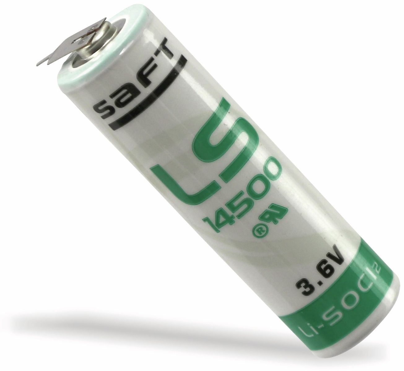 SAFT Lithium-Batterie LS 14500-2PF, AA, 1/1 Print +/-, 3,6 V-, 2600 mAh von SAFT