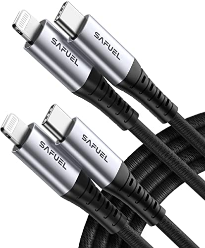 SAFUEL USB C auf Lightning Kabel, Apple MFi-Zertifiziert [2m-2Pack] Typ C PD Fast Schnellladekabel für Handy Ladekabel USB-C Schnellladegerät für iPhone 14 13 12 11 Mini Pro Max X XS XR 8 iPad AirPods von SAFUEL