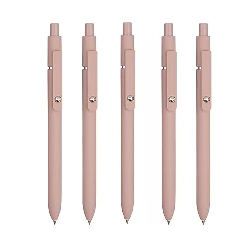5 Stück Gelschreiber mit schnell trocknender Tinte, einziehbare Tintenroller mit feiner Spitze, schwarze Tinte, glattes Schreiben for Schreiben von Tagebuch (Color : Pink) von SAFWEL