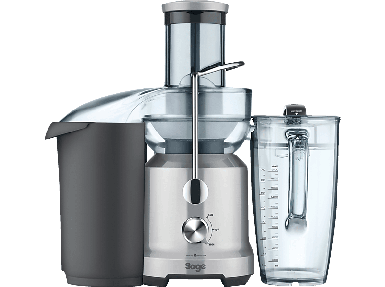 SAGE SJE430SIL2CEU1 The Nutri Juicer Cold Entsafter 1250 Watt, Silber/Transparent von SAGE