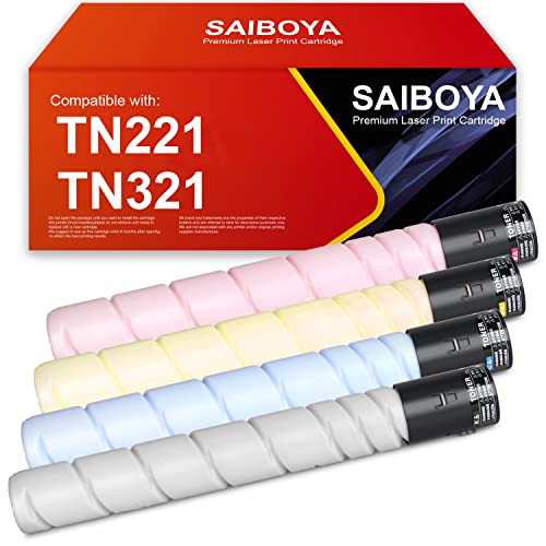 SAIBOYA 4 Pack TN321 TN-321 Toner Cartridge Compatible for Konica Minolta TN321 Toner for Konica Minolta Bizhub C224e C364e C284e C224 C284 C364. von SAIBOYA
