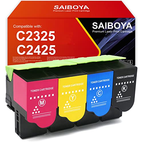 SAIBOYA C2425 C2325 Toner Cartridges Compatible with Lexmark C2325 C2425 C2325 Toner for Lexmark MC2425 MC2325 C2325dw C2425dw MC2425adw MC2325adw MC2535adwe MC2535 MC2640adwe Printer. von SAIBOYA