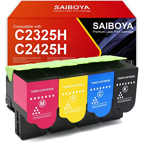 SAIBOYA C2425 Toner Seiten mit hohem Ertrag 3k/2.3k Kompatibel Für Lexmark C2425 C2325 MC2425 MC2325 MC2535 MC2640 C2425dw C2325dw C2535dw MC2425adw für Toner C232HC0/K0/M0/Y0 von SAIBOYA