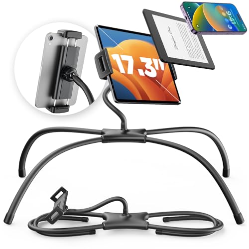 SAIJI Tablet Halterung Bett, iPad Halterung, Ergonomisches, verbessertes Design, iPad Ständer, tragbarer Monitor Ständer für Tablets, tragbare Monitore, Switch und andere Geräte von 4,7-17,3" von SAIJI