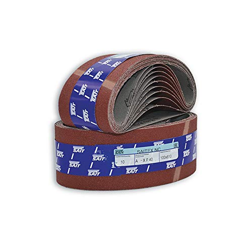Sait 28070 NC-Saitex A-X Kurze Schleifgewebebänder, 100mm x 610mm, 80 Körnung, 3 Stück von SAIT