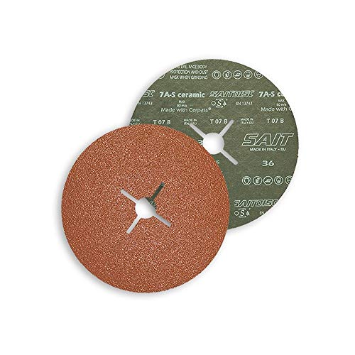 Sait 77147 SAITDISC 7A Fiberscheiben, 115mm x 22mm, 36 Körnung, ST Typ, 100 Stück von SAIT