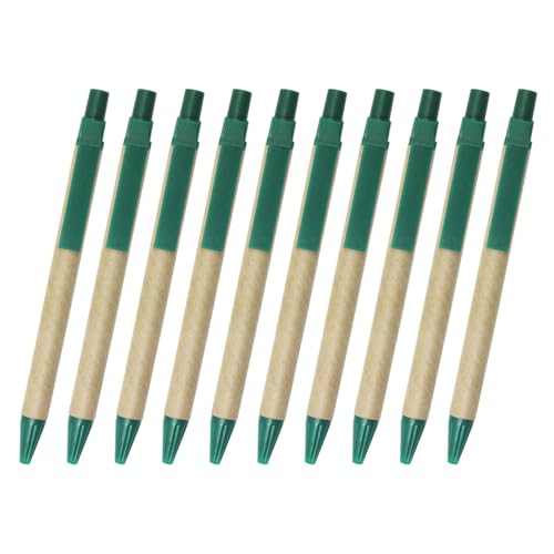 SAKEIOU 10-teiliger einziehbarer Kugelschreiber, Papierstift, Stab-Kugelschreiber, schwarze Tinte, reibungsloses Schreiben, Unterschriftenstift für das Schulbüro von SAKEIOU