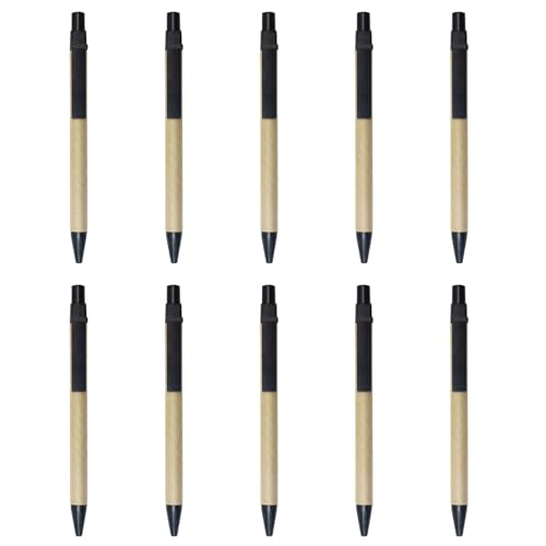 SAKEIOU 10-teiliger einziehbarer Kugelschreiber, Papierstift, Stab-Kugelschreiber, schwarze Tinte, reibungsloses Schreiben, Unterschriftenstift für das Schulbüro von SAKEIOU