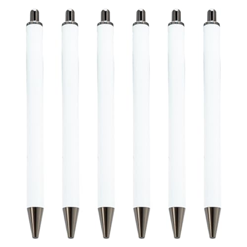 SAKEIOU 6 Stück Druckkugelschreiber-Rohling, Wärmeübertragungs-Kugelschreiber für Volldruck-Kugelschreiber, Sublimationsstift-Rohling von SAKEIOU