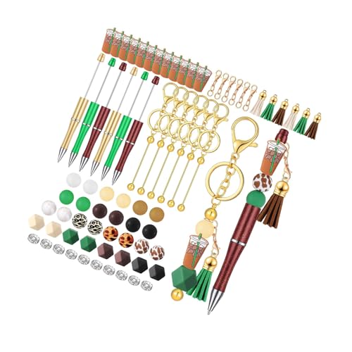 SAKEIOU 86-teiliges Perlen-Kugelschreiber-Set, einschließlich Bastelperlen, drehbaren Karabinerhaken und bunten Quasten als Weihnachtsgeschenk von SAKEIOU