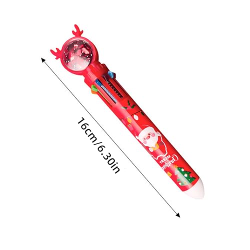 SAKEIOU Weihnachts-Kugelschreiber, mehrfarbig, 0,5 mm, einziehbar, für Büro, Schule, Studenten, Geschenk, Strumpffüller, 4 Stück von SAKEIOU