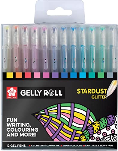 SAKURA Gelly Roll Stardust Set mit 12 Stück, Mehrfarbig, POXPGBSTA12 von SAKURA