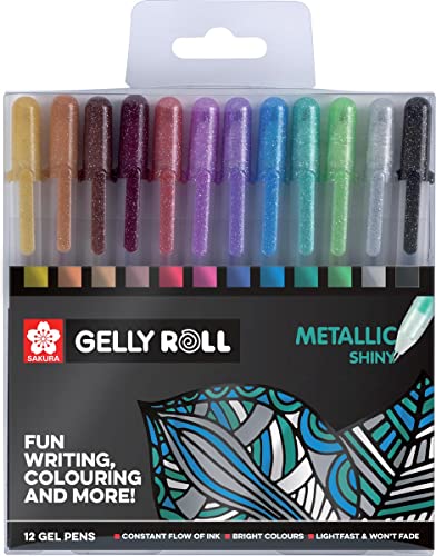 SAKURA Gelly Rolls Metallic, 12 pcs, POXPGBMET12, metallisch, 12er-Pack von SAKURA