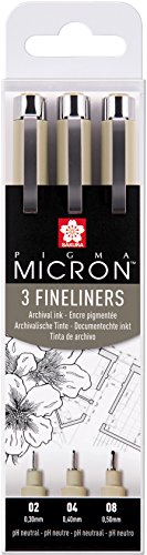 SAKURA POXSDK3 Fineliner PIGMA MICRON, 3er Etui, schwarz von SAKURA