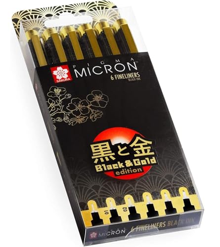 SAKURA Pigma Micron Schwarz 02 (3 Stück) + 01 (1 Stück) – Manga-Set von Talens