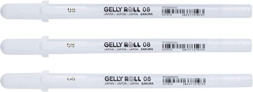 Sakura, Gel-Stift/Tintenroller „Gelly Roll“, mittel, weiß, 3er Pack von SAKURA