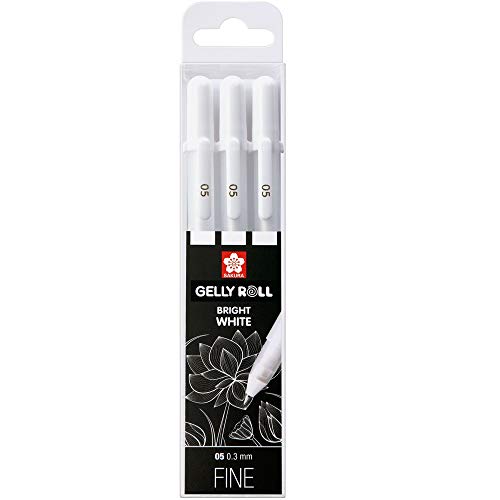 Sakura Gelly Roll WEISS, 3 Stifte Bright White im Etui, FINE-Size 05 von SAKURA