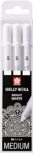 Sakura Gelly Roll WEISS, 3 Stifte "Bright White" im Etui, MEDIUM-Size 08 von SAKURA
