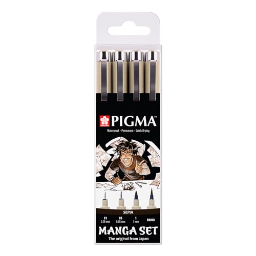Sakura Pigma Micron Fineliner-Set (8 Stück) | wasserfeste, permanente schwarze Tinte, verschiedene Größen | Sakura Stifte zum Schreiben, Zeichnen und Tagebuch führen von SAKURA