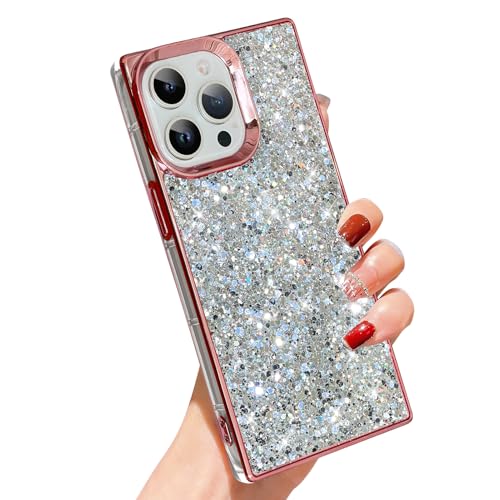 SAKUULO Glitzer-Schutzhülle für iPhone 15 Pro Max, luxuriös, funkelnd, glänzende Rückseite, Beschichtung, TPU, stoßfest, Stoßstangenschutz, schlanke Hülle, 17 cm, für Damen und Mädchen, Rosa mit SAKUULO Glitzer-Schutzhülle für iPhone 15 Pro Max, luxuriös, funkelnd, glänzende Rückseite, Beschichtung, TPU, stoßfest, Stoßstangenschutz, schlanke Hülle, 17 cm, für Damen und Mädchen, Rosa mit von SAKUULO