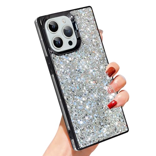 SAKUULO Glitzer-Schutzhülle für iPhone 15 Pro Max, luxuriös, funkelnd, glänzende Rückseite, beschichtet, TPU, stoßfest, Stoßstangenschutz, schlanke Hülle, 17 cm, für Damen und Mädchen, schwarzer SAKUULO Glitzer-Schutzhülle für iPhone 15 Pro Max, luxuriös, funkelnd, glänzende Rückseite, beschichtet, TPU, stoßfest, Stoßstangenschutz, schlanke Hülle, 17 cm, für Damen und Mädchen, schwarzer von SAKUULO