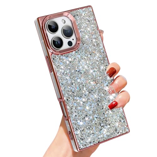 SAKUULO Glitzer-Schutzhülle für iPhone 16 Pro Max, luxuriös, funkelnd, glänzende Rückseite, Beschichtung, TPU, stoßfest, Stoßstangenschutz, schlanke Hülle, 17,5 cm, für Damen und Mädchen, Rosa mit SAKUULO Glitzer-Schutzhülle für iPhone 16 Pro Max, luxuriös, funkelnd, glänzende Rückseite, Beschichtung, TPU, stoßfest, Stoßstangenschutz, schlanke Hülle, 17,5 cm, für Damen und Mädchen, Rosa mit von SAKUULO