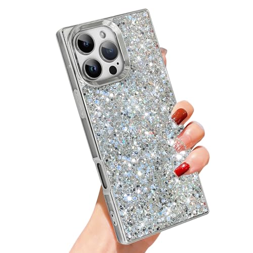 SAKUULO Glitzer-Schutzhülle für iPhone 16 Pro Max, luxuriös, funkelnd, glänzende Rückseite, Beschichtung, TPU, stoßfest, Stoßstangenschutz, schlanke Hülle, 17,5 cm, für Damen und Mädchen SAKUULO Glitzer-Schutzhülle für iPhone 16 Pro Max, luxuriös, funkelnd, glänzende Rückseite, Beschichtung, TPU, stoßfest, Stoßstangenschutz, schlanke Hülle, 17,5 cm, für Damen und Mädchen von SAKUULO
