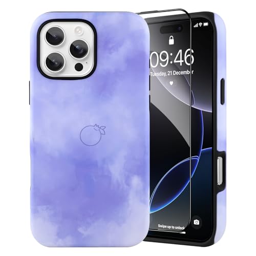 SAKUULO Magnetische Schutzhülle für iPhone 16 Pro Max, blau, skurriles Batikmuster, kompatibel mit MagSafe, kabelloses Laden, stärkende Schutzhülle, Blau skurriles Batikmuster (17,5 cm) von SAKUULO