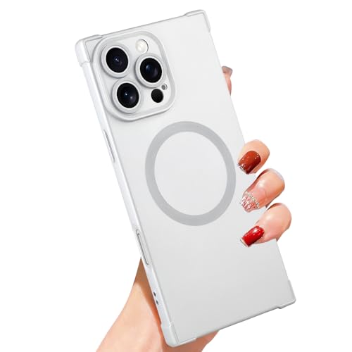 SAKUULO Magnetische Schutzhülle für iPhone 16 Pro Max, kompatibel mit Magsafe, vollständiger Kameraschutz, Silikon, stoßfest, schützend, schlanke Handyhülle für Damen und Mädchen, für iPhone 16 Pro von SAKUULO