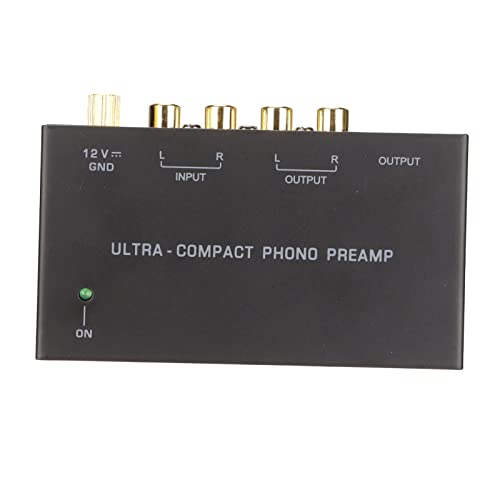 Phono-Plattenspieler-Vorverstärker, RCA-Ausgang, rauscharmer RCA-Eingang, Plattenspieler-Verstärker PP400 Schwarz mit unabhängiger Knopfsteuerung für Plattenspieler von SALALIS