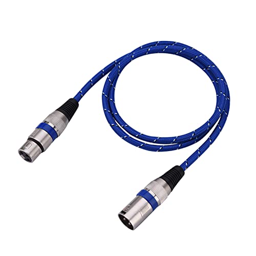 SALALIS 20 M XLR-Stecker auf Buchse Balance 3-poliges Mikrofon-Audiokabel Nylon-Webnetzwerk Blau für Leistungsverstärker, Mixer, Bühnensound (1 m / 3,3 Fuß) von SALALIS