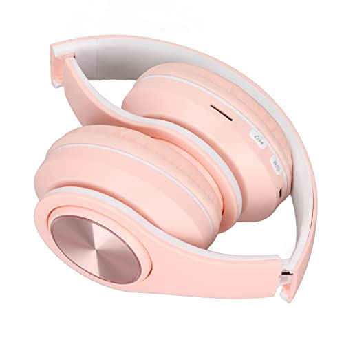 SALALIS 40-mm-Lautsprechereinheit BT-Headset, Stabile Leistung, Faltbares Design, Kabelloser Over-Ear-Kopfhörer mit Buntem Licht, Kompatibel mit Telefon-Laptop (Rosa) von SALALIS