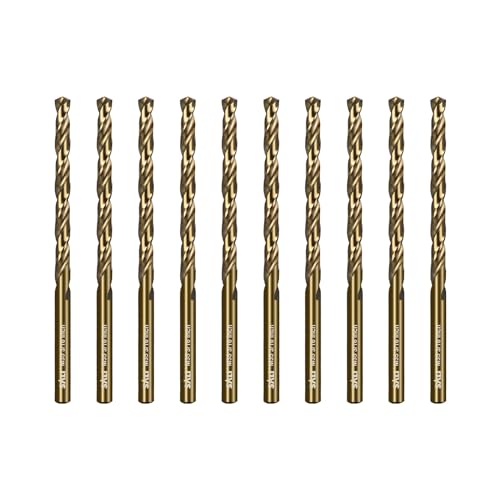 SALI 10 Stücke M35 HSS Cobalt Bohrer Set mit Spiralbohrer 4.8mm HSS-Co Stahlbohrer Eisenbohrer Metallbohrer Set für Holz, Metall, Kunststoff, Aluminium, Hartplastik, Edelstahl SALI 10 Stücke M35 HSS Cobalt Bohrer Set mit Spiralbohrer 4.8mm HSS-Co Stahlbohrer Eisenbohrer Metallbohrer Set für Holz, Metall, Kunststoff, Aluminium, Hartplastik, Edelstahl von SALI