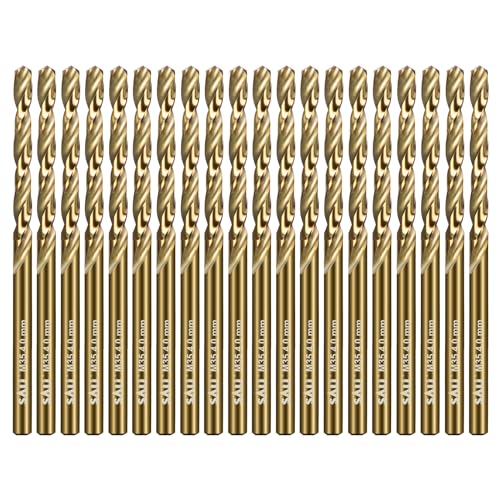 SALI 20 Stücke M35 HSS Cobalt Bohrer Set mit Spiralbohrer 4mm HSS-Co Stahlbohrer Eisenbohrer Metallbohrer Set für Holz, Metall, Kunststoff, Aluminium, Hartplastik, Edelstahl SALI 20 Stücke M35 HSS Cobalt Bohrer Set mit Spiralbohrer 4mm HSS-Co Stahlbohrer Eisenbohrer Metallbohrer Set für Holz, Metall, Kunststoff, Aluminium, Hartplastik, Edelstahl von SALI