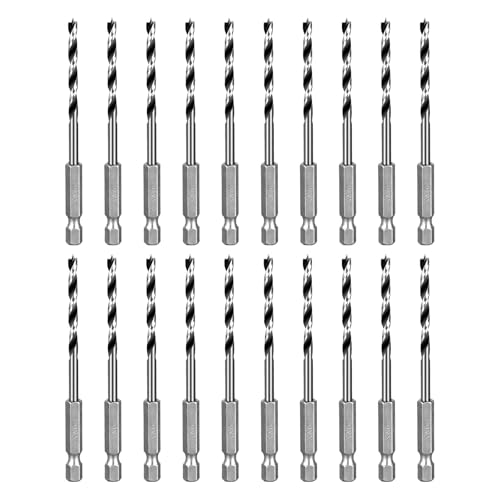 SALI 20-teilig Holzspiralbohrer Bohrer mit 1/4 Sechskant-Schaft Holzbohrer-Set Ø 4 mm für Bohrungen in Weichholz, Hartholz Professional Zubehör Bohrschrauber Standbohrmaschine SALI 20-teilig Holzspiralbohrer Bohrer mit 1/4 Sechskant-Schaft Holzbohrer-Set Ø 4 mm für Bohrungen in Weichholz, Hartholz Professional Zubehör Bohrschrauber Standbohrmaschine von SALI
