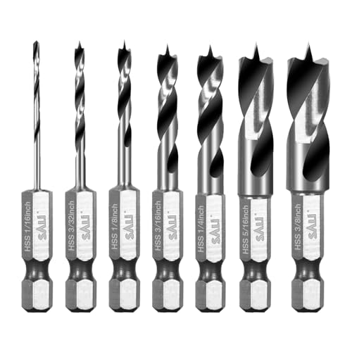 SALI 7 tlg. Stubby Holzbohrer Set mit Sechskantschaft Holzspiralbohrer Set Ø 1,5-9,5 mm Kurzer Bohrer Schnellwechsel-Bit-Set für Bohrungen in Weichholz, Hartholz Professional Zubehör Bohrschrauber SALI 7 tlg. Stubby Holzbohrer Set mit Sechskantschaft Holzspiralbohrer Set Ø 1,5-9,5 mm Kurzer Bohrer Schnellwechsel-Bit-Set für Bohrungen in Weichholz, Hartholz Professional Zubehör Bohrschrauber von SALI