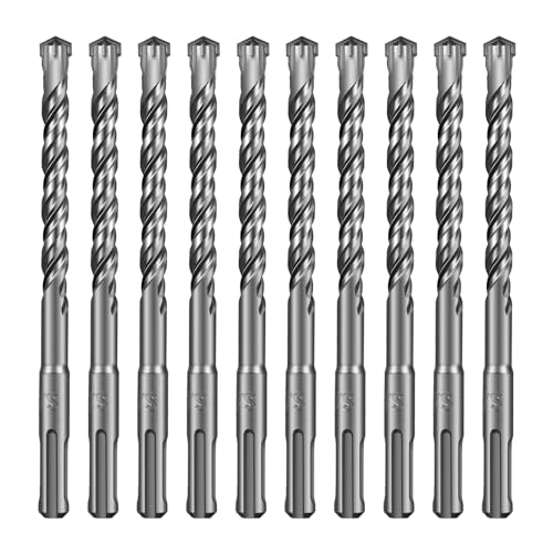 SALI SDS Plus Bohrer Set 10x160mm 10tlg. Hammerbohrer Set Betonbohrer mit 4 Hartmetall Spitze & Präzises Schnelles Bohren in Beton Zubehör Bohrhammer Steinbohrer für Stahlbeton,Naturstein,Ziegelmauer SALI SDS Plus Bohrer Set 10x160mm 10tlg. Hammerbohrer Set Betonbohrer mit 4 Hartmetall Spitze & Präzises Schnelles Bohren in Beton Zubehör Bohrhammer Steinbohrer für Stahlbeton,Naturstein,Ziegelmauer von SALI