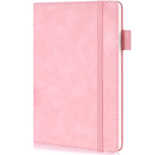 SALLYFASHION Notizbuch A5 Liniert, 200 Seiten Hardcover Tagebuch Notizblock Premium 80g/m² Papier Quadratisch mit Gummibandm für Notizen Planung Studium Reisen Skizzen Projekte (Rosa) von SALLYFASHION